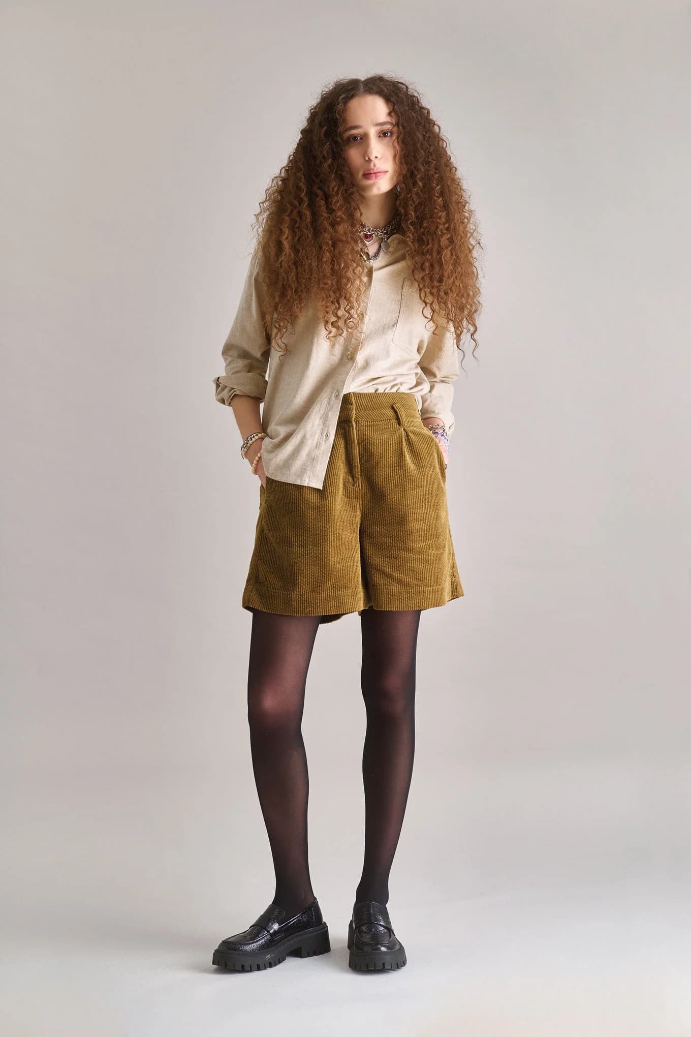 LIMA Organic Cotton Cord Short - Olive