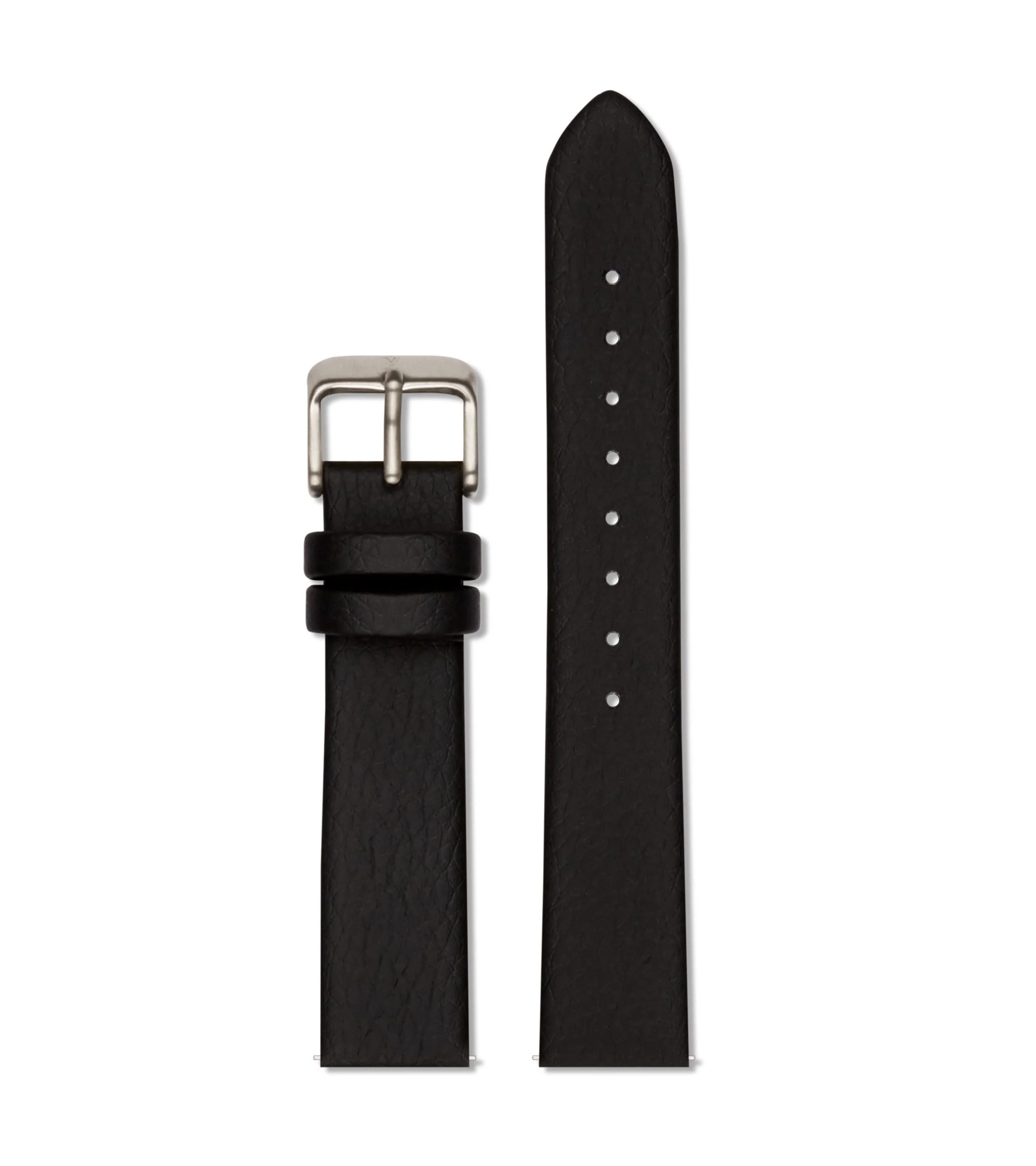 Black with brushed silver buckle | 18mm