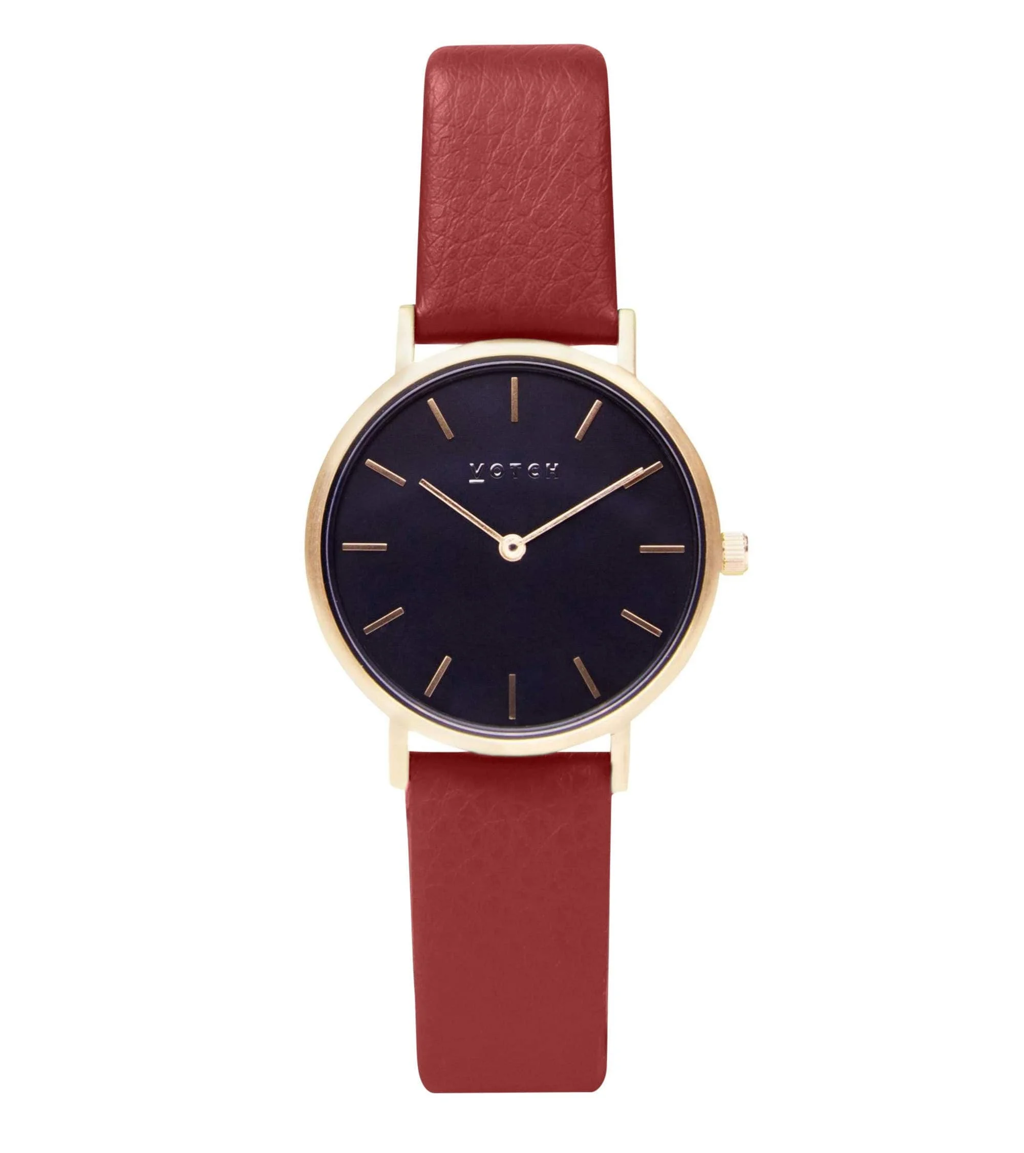 Gold & Ruby Red with Black Watch | Petite