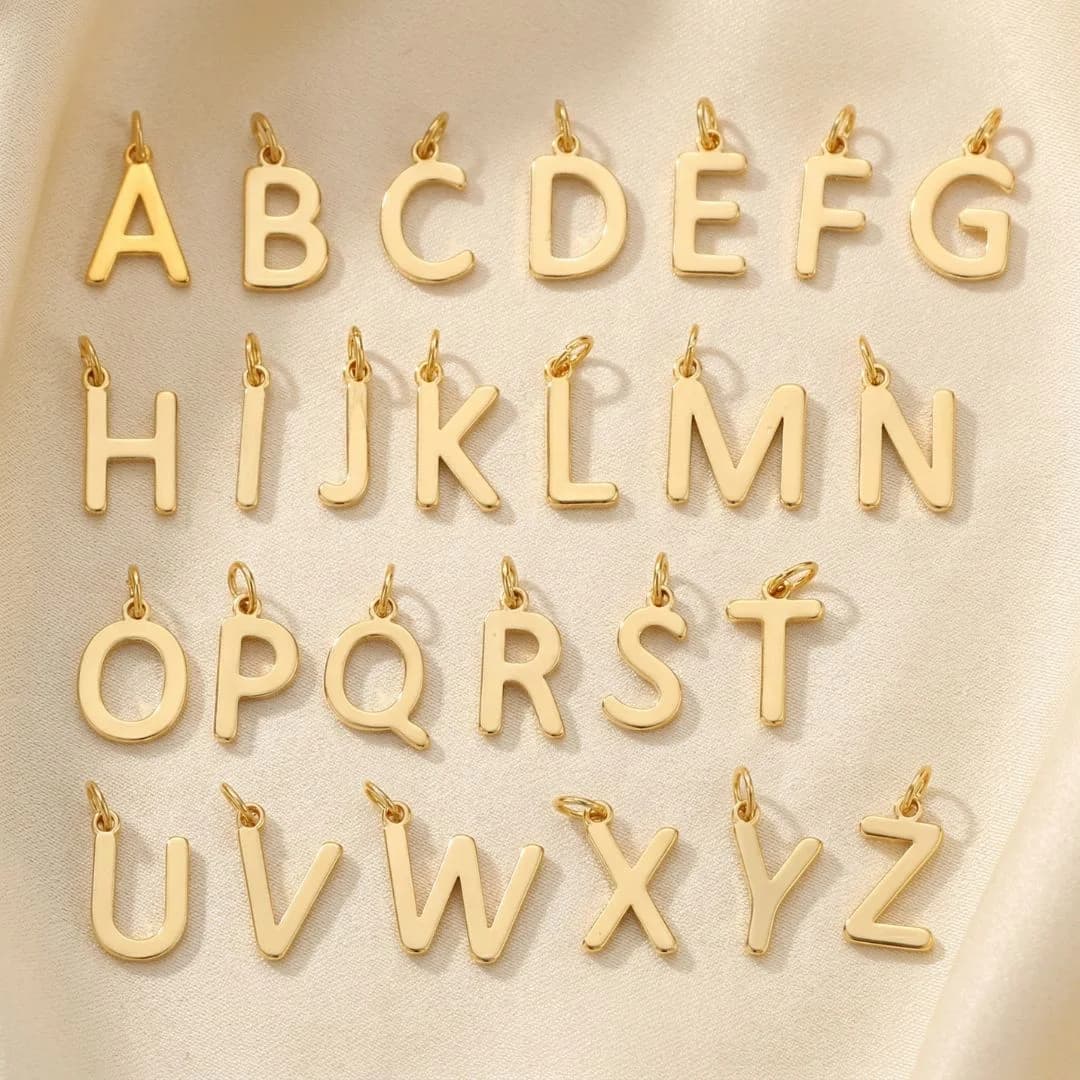 18ct Gold Plated Initial Pendant Charms