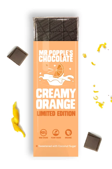 CREAMY ORANGE - Sweet, Creamy and Deliciously Dairy Free Orange Milk Chocolate Bar