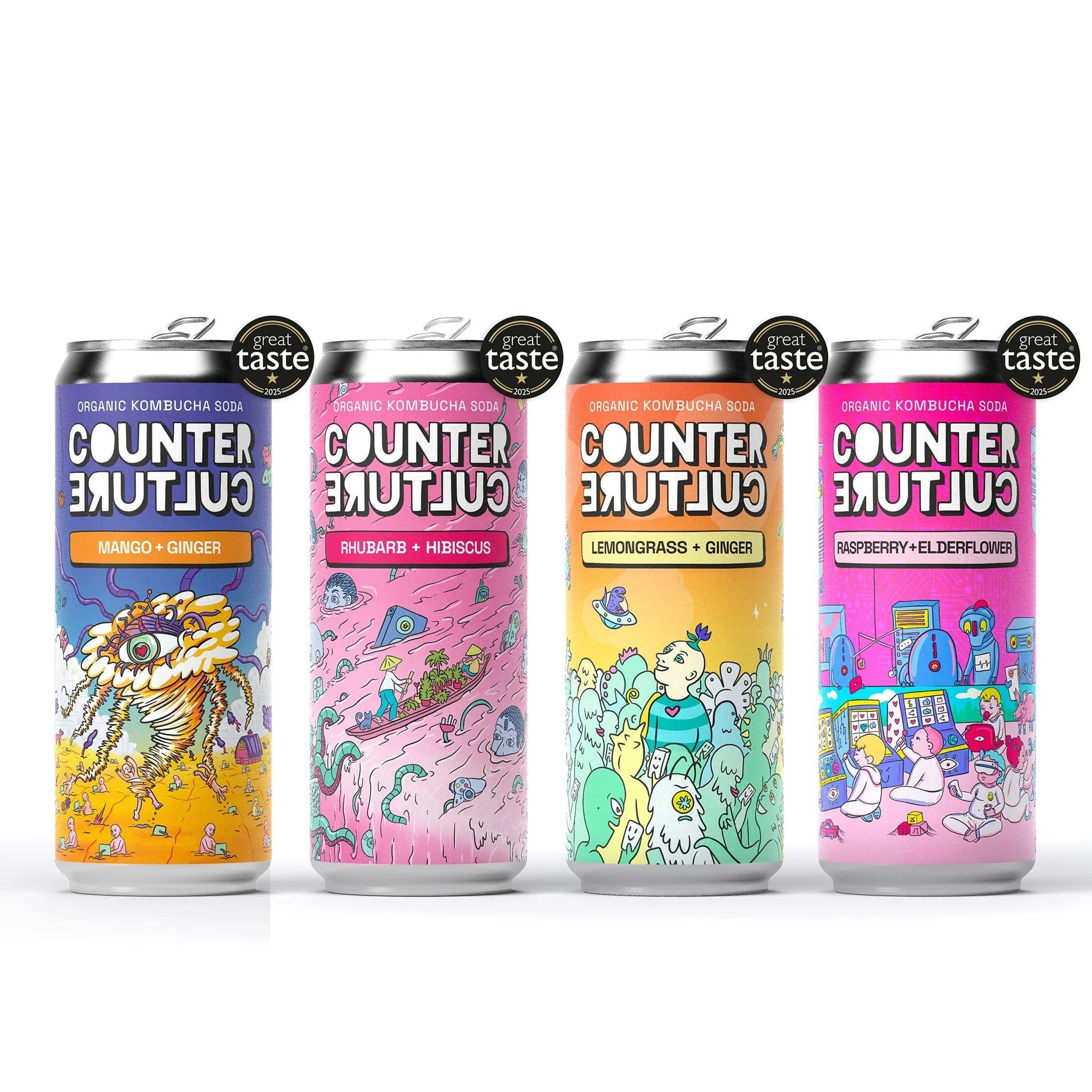 12 x Great Taste Organic Kombucha Soda Mixed 330ml