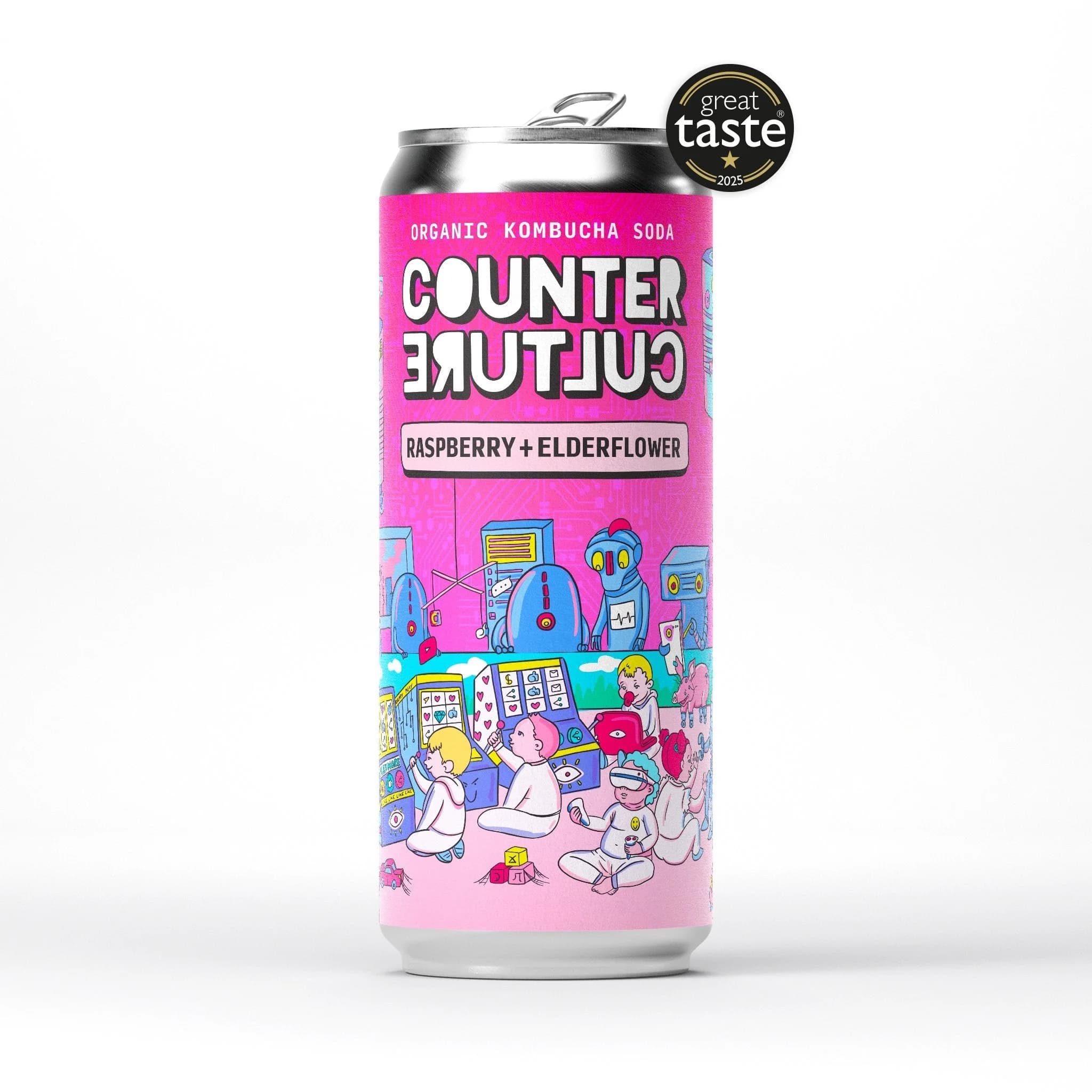 Counter Culture - Raspberry + Elderflower Organic Kombucha Soda 330ml