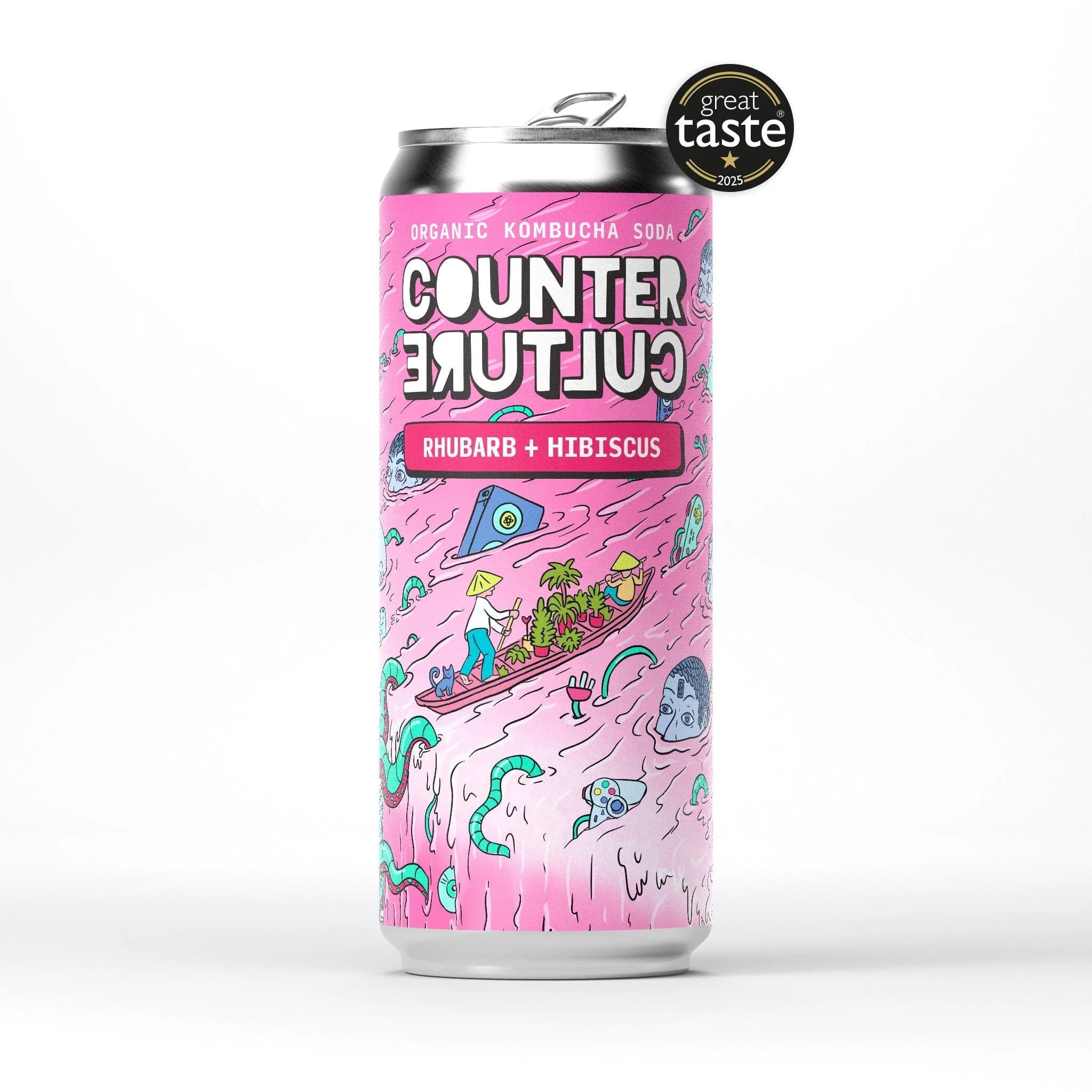 Counter Culture - Rhubarb + Hibiscus Organic Kombucha Soda 330ml
